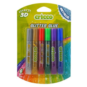 Lepidlo s glitry Cricco, 6 metalických barev, 10 g