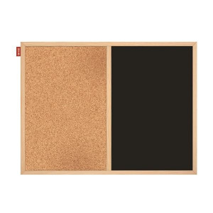 Kombinovaná tabule Memobe DUO, 90x60cm,dřevěný rám