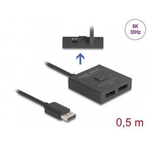 Delock Switch DisplayPort, 2 na 1, obousměrný, 8K
