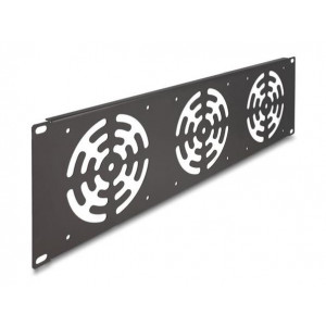 Delock 19” kryt racku na 3 ventilátory, 120 x 120 mm, 3U, tmavě šedá