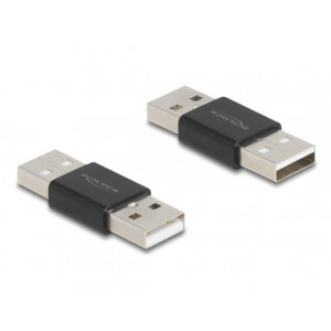 Delock Adaptér měnící „pohlaví“ USB 2.0 Typ-A ze zástrčky na zástrčku, kovový