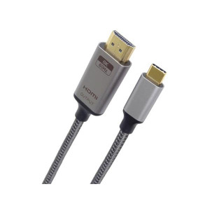 PremiumCord USB-C na HDMI kabel 2m rozlišení obrazu 8K@60Hz,4K@144Hz Aluminium