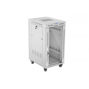 LANBERG Volně stojící skříň 19" 22U/600x800 LCD skleněné dveře šedá 