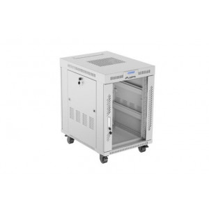 LANBERG Volně stojící skříň 19" 15U/600x800 LCD skleněné dveře šedá 