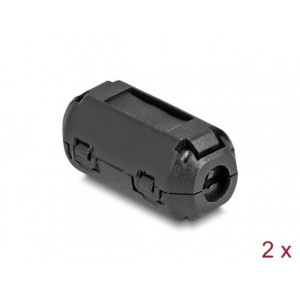 Delock Feritové jádro / Feritový kroužek pro kulatý kabel průměru 3,5 mm, 2 ks, černé