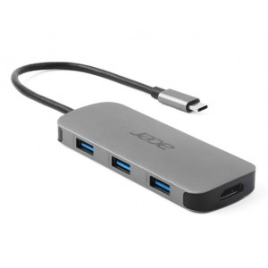 ACER 7IN1 TYPE C DONGLE: 1x HDMI,1x USB-C (Power Delivery max. 100W), 3x USB3.2, 1× SD, 1× micro SD