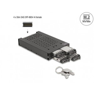 Delock 3.5” Mobilní rack pro 4 x SSD M.2 NVMe s konektorem Slim SAS SFF-8654