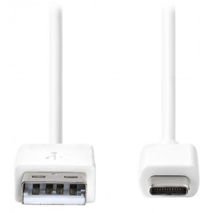 NEDIS kabel USB 2.0/ zástrčka USB-A - zástrčka USB-C/ 15 W/ 480 Mbps/ poniklovaný/ bílý/ bulk/ 1m