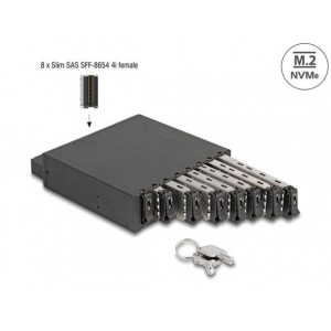 Delock 5.25” Mobilní rack pro 8 x SSD M.2 NVMe s konektorem Slim SAS SFF-8654