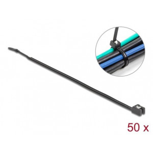 Delock Stahovací páska samořezná, D 280 x Š 4,8 mm, 50 ks, černá