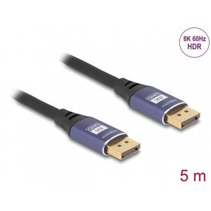 Delock DisplayPort kabel 8K 60 Hz 5 m lila kovový
