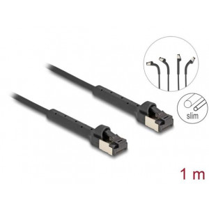 Delock Síťový kabel s rozhraním RJ45 Slim, Cat.6A, U/FTP, ohebný, černý, 1 m