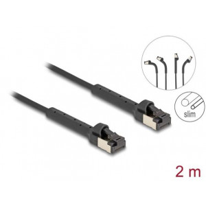 Delock Síťový kabel s rozhraním RJ45 Slim, Cat.6A, U/FTP, ohebný, černý, 2 m