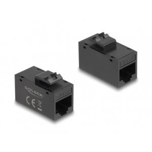 Delock Keystone Modul RJ45 jack na RJ45 jack Cat.6A UTP černá