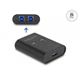 Delock Přepínač USB 5 Gbps, 2 PC na 1 zařízení