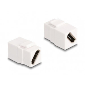 Delock Keystone Modul HDMI ze zásuvky na zásuvku, úhlopříčný, 8K 60 Hz, bílý