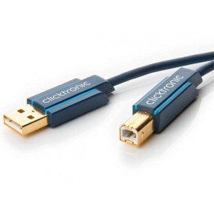 ClickTronic HQ OFC USB2.0 kabel, A-B, zlacené konektory, 3m