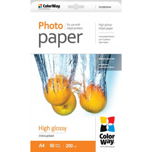 COLORWAY fotopapír/ high glossy 200g/m2, A4/ 50 kusů