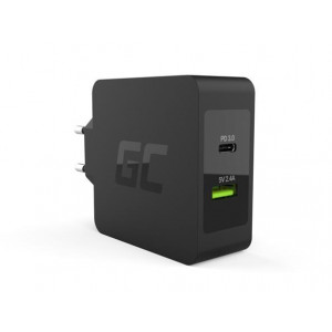 Green Cell Charger USB-C 45W PD with cable USB-C and extra USB port for Asus ZenBook, HP Spectre, HP Envy x2 and others
