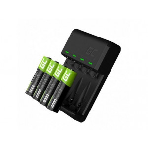 Green Cell Sada nabíječky VitalCharger a 4x dobíjecí baterie AA 2000mAh Ni-MH