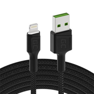 Green Cell Ray Kabel USB-A  - Lightning 2m LED s rychlým nabíjením pro Apple iPhone