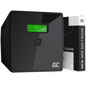 Green Cell Nepřerušitelný zdroj napájení  UPS 1000VA 700W s LCD displejem Čistá sinusovka | VERZE EU | 2x Schuko 2x IEC zásuvky
