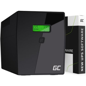 Green Cell Nepřerušitelný zdroj napájení  UPS 2000VA 1400W s LCD displejem Čistá sinusovka | VERZE EU | 2x Schuko 2x IEC zásuvky
