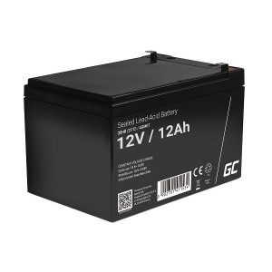 Green Cell AGM VRLA 12V 12Ah maintenance-free battery for the alarm system, cash register, toys