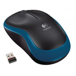 Logitech myš Wireless Mouse M185, optická, 3 tlačítka, modrá,1000dpi