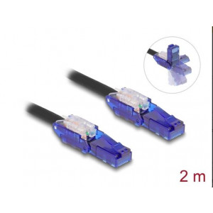 Delock Síťový kabel RJ45, Cat.6, UTP, s výklopnými zástrčkovými konektory (180°), 2 m