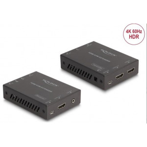 Delock Prodlužovací sada HDMI KVM po kabelu Cat.6, 4K 60 Hz, 70 m