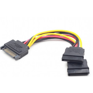 GEMBIRD Kabel SATA napájecí na 2x SATA, rozdvojka, 15cm
