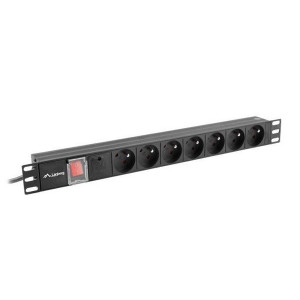 LANBERG NAPÁJECÍ DISTRIBUČNÍ JEDNOTKA (PDU) 19"  1U 16A 2M 7X FRANCOUZSKÉ ZÁSUVKY ČERNÁ