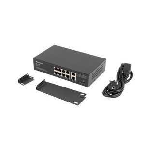 LANBERG SWITCH  8X 100MB POE+/2X 1GB UNMANAGED RACK 10"/19" GIGABIT ETHERNET 120W