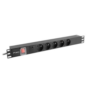 LANBERG NAPÁJECÍ DISTRIBUČNÍ JEDNOTKA (PDU) 19"  1U 16A 2M 5X FRANCOUZSKÉ ZÁSUVKY ČERNÁ