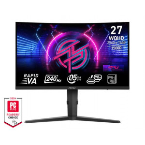 MSI Gaming monitor MPG 275CQRXF 27" Rapid VA zakřivený/2560x1440 WQHD/240Hz/0,5ms/2XHDMI/DP/USB-A,B,C/Výšk.nast./černá