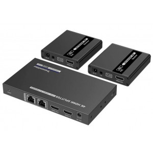 PremiumCord HDMI 1-2 splitter+extender po CAT6/6a/7, UHD 4K@30Hz až na 70m