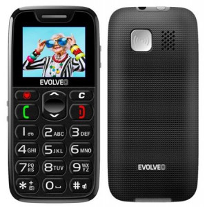 EVOLVEO EasyPhone, mobilní telefon pro seniory s nabíjecím stojánkem, černá
