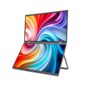 Acer LCD PD163Qbmiuux DUAL SCREEN 15,6" IPS LED, 1920x1080, 1xMiniHDMI + 2xType-C + Audio Out, repro 2Wx2, VESA 75x75, 