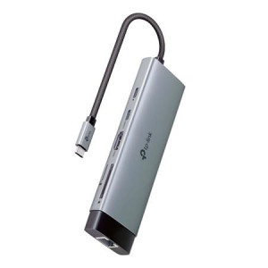 TP-Link UH9120C Hub USB typu C 9v1, HDMI 4K při 60 Hz, SD, microSD UHS-I, 100W Power Delivery, 1× USB-C, 3× USB-A, RJ-45