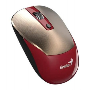 Genius NX-7125 Myš, bezdrátová, optická, 1200DPI, 4 tlačítka, Copilot, 2,4GHz, USB-A, 1× AA baterie, červeno-zlatá
