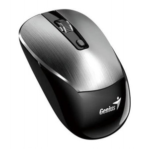 Genius NX-7125 Myš, bezdrátová, optická, 1200DPI, 4 tlačítka, Copilot, 2,4GHz, USB-A, 1× AA baterie, černo-stříbrná