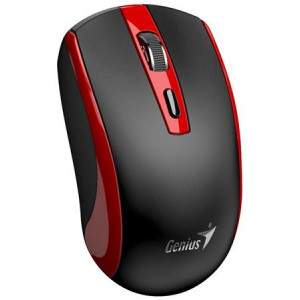 Genius ECO-8150 Myš, bezdrátová, optická, 1200DPI, 4 tlačítka, Copilot, 2,4GHz, USB-A dongle, USB-C nabíjení, černo-červená