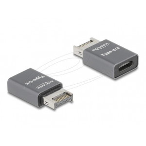 Delock Adaptér ze zástrčky USB 10 Gbps Type-E klíč A na zásuvku USB Type-C™, kovový