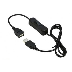 PremiumCord USB 2.0 kabel prodlužovací s vypínačem, A male- A female,1m černá