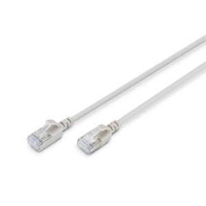 DIGITUS CAT 6A F-FTP Slim Patch cord, Cu, LSZH AWG 32/7, length 0.3m, Grey
