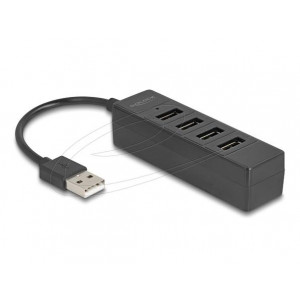 Delock 4portový USB hub USB 2.0 se 4 x USB Type-A samice černá