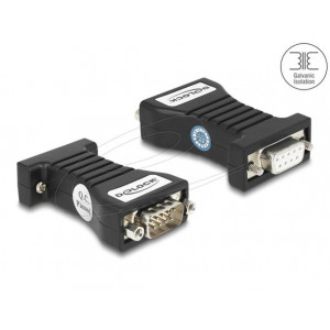 Delock Izolátor RS-232 D-Sub 9 samice na RS-232 D-Sub 9 samec RXD, TXD, DTR, RTS, GND galvanické oddělení 2,5 kV