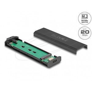Delock Externí USB Type-C 20 Gbps Combo kryt pro M.2 NVMe PCIe nebo SATA SSD - bez nástrojů