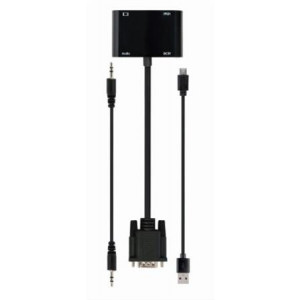GEMBIRD VGA na HDMI + VGA adaptér kabel 0,15 m černý